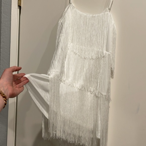 White Fringe Mini Flapper / Rodeo Dress - Picture 2 of 4